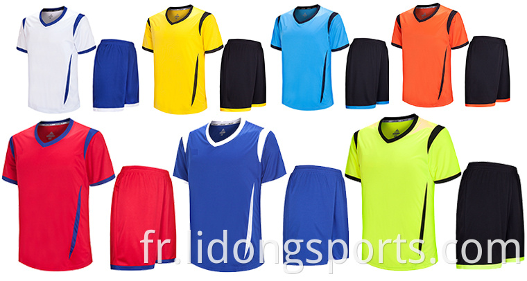 Jersey de football jaune design sur la conception personnalisée fabriqué en Chine Guangzhou